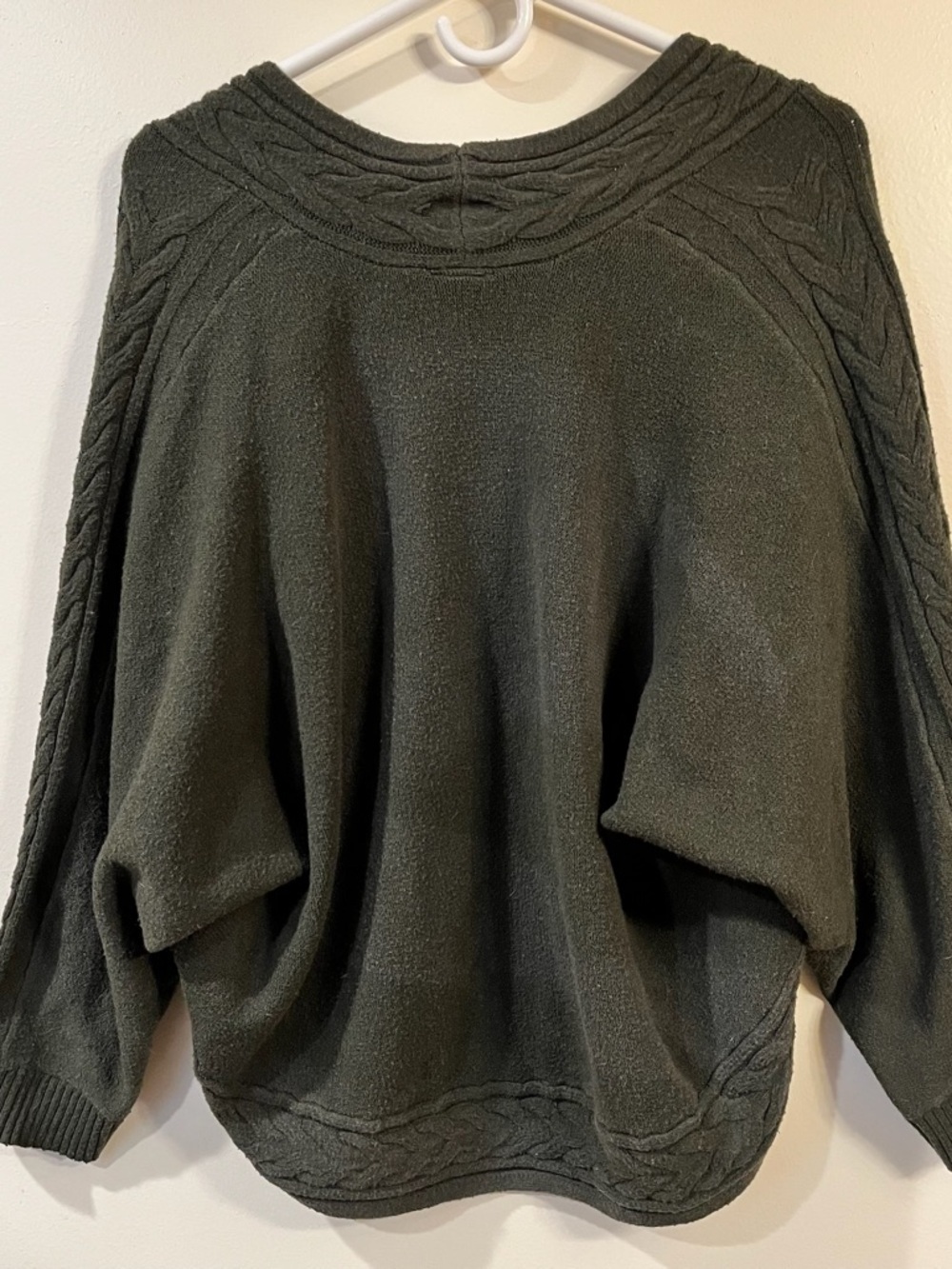 torrid Dark Green Textured Knit Open Front Dolman Sleeve Cardigan - Size 0X - Picture 5 of 12